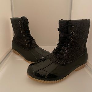 Black Rain Boots, Never Used, Size 6